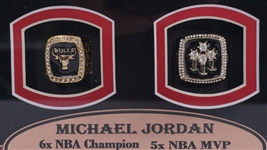 Michael Jordan Autographed Framed 8x10 Photo & Game Used Floor Display UDA