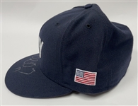 Delmon Young 2008 Minnesota Twins Game Used & Autographed Navy Hat MLB