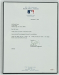 Bud Selig Signed Letter JSA