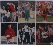 Collection of 6 Autographed 8x10 Golf Photos w/ Nick Faldo 