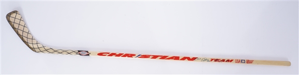 Dave & Billy Christian Autographed Team USA Hockey Stick JSA