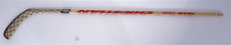 Dave & Billy Christian Autographed Team USA Hockey Stick JSA