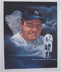 Babe Ruth New York Yankees LE #488/1000 Lithograph Autographed by Robert Stephen Simon
