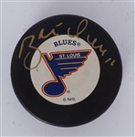 Brett Hull Autographed St. Louis Blues Puck Beckett