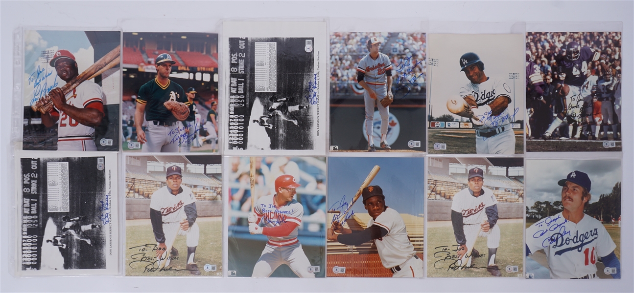 Lot of 12 Autographed & Inscribed 8x10 NFL & MLB Photos Beckett