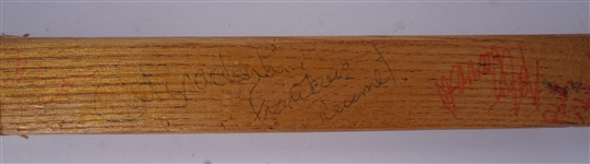 Gerry Odrowski Game Used & Team Signed Minnesota Fighting Saints Hockey Stick