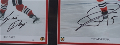 Chicago Blackhawks 4 Player Autographed & Framed Photo 25x25 Display