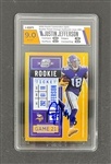 Justin Jefferson Autographed 2020 Panini Contenders Optic Rookie Ticket Orange Card LE #10/50 HGA 9.0 Mint