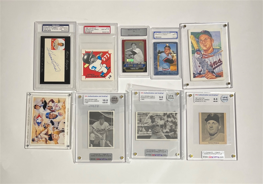 Harmon Killebrew Lot of Autographed & Graded Cards