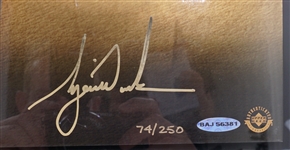 Legends of Golf Autographed Framed Panorama Signed by Palmer, Nicklaus, & Woods LE #74/250 UDA