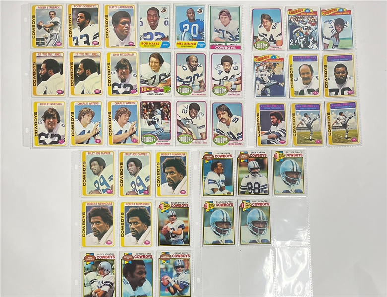 Collection of Vintage 1970s Dallas Cowboys Football Cards w/ Tony Dorsett Rookie