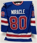 1980 USA Hockey Miracle Team Signed Custom Blue Jersey w/ 19 Signatures Beckett