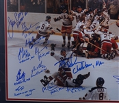 1980 USA Hockey Miracle Team Signed & Inscribed Framed 16x20 Photo LE #7/80 Beckett