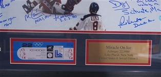 1980 USA Hockey Miracle Team Signed & Inscribed Framed 16x20 Photo LE #7/80 Beckett