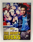 "The Mighty Ducks" Cast Autographed & Multi-Inscribed 12x16 Metal Print Beckett