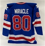 1980 USA Hockey Miracle Team Signed Custom Blue Jersey w/ 19 Signatures Beckett