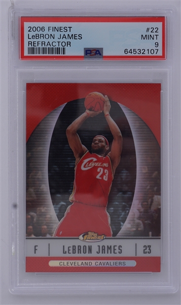 LeBron James 2006 Finest #22 Refractor PSA 9