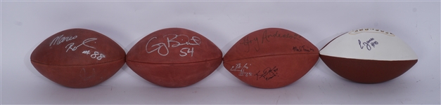 Lot of 4 Autographed Footballs w/ Gary Anderson Beckett