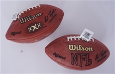 Lot of 2 Chuck Foreman & Michael Bennett Autographed Footballs Beckett (Foreman Does Not Inflate) 