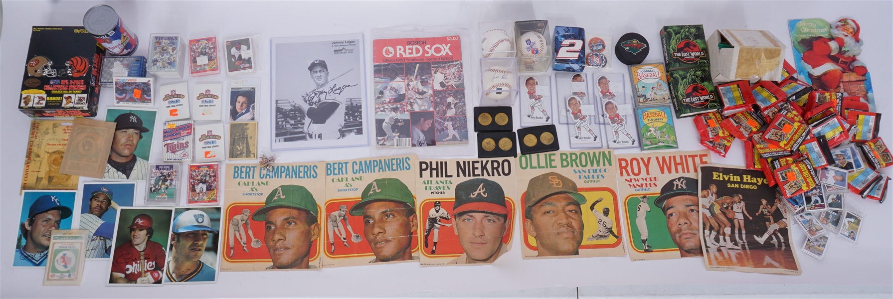 Lot of Miscellaneous Sports Items w/ 2 Signed Baseballs