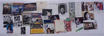 Large Collection of Autographed Miscellaneous Photos, Newspapers, Cuts, Letters & Magazines  