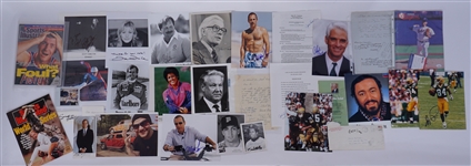 Large Collection of Autographed Miscellaneous Photos, Newspapers, Cuts, Letters & Magazines  