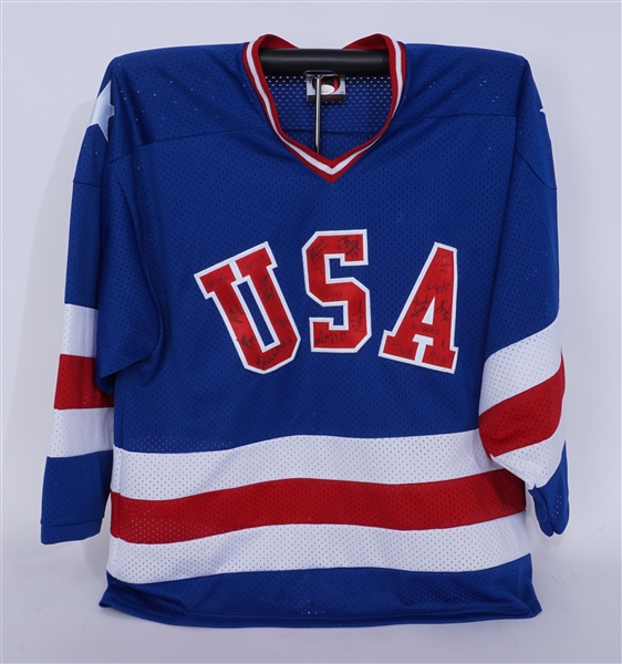1980 Team USA Autographed Jersey w/ Pavelich & Suter JSA & Beckett LOA