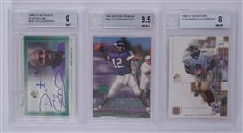 Lot of 3 Daunte Culpepper Beckett Graded Cards w/ 1 Autograph