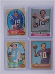 Lot of 4 HOF Quarterbacks Topps Football Cards w/ Johnny Unitas