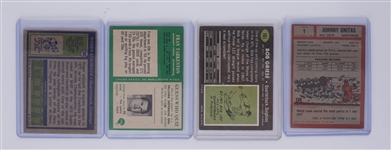 Lot of 4 HOF Quarterbacks Football Cards w/ Johnny Unitas