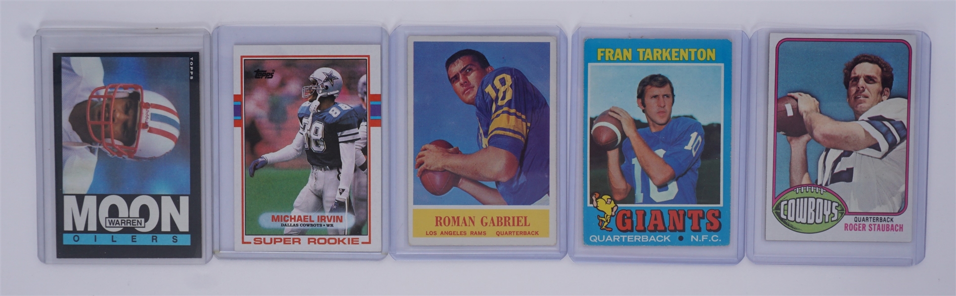 Lot of 5 Football Cards w/ Moon & Irvin Rookies