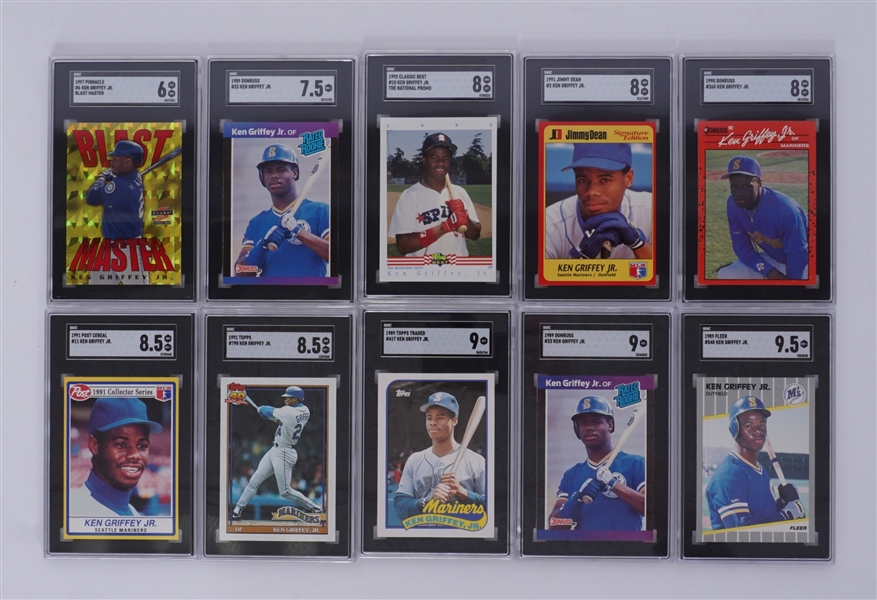 Lot of 10 Ken Griffey Jr. Graded Cards