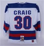 Jim Craig RARE Autographed Limited Edition Miracle Movie Premier Jersey Signed by Wayne Gretzky Cal Ripken Jr. & Joe Montana JSA