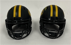 Lot of 2 Davante Adams & Jordy Nelson Autographed Green Bay Packers Eclipse Mini Helmets JSA