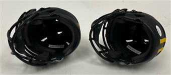 Lot of 2 Davante Adams & Jordy Nelson Autographed Green Bay Packers Eclipse Mini Helmets JSA