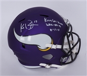 KJ Osborn Autographed & Inscribed Minnesota Vikings Full Size Replica Helmet Beckett
