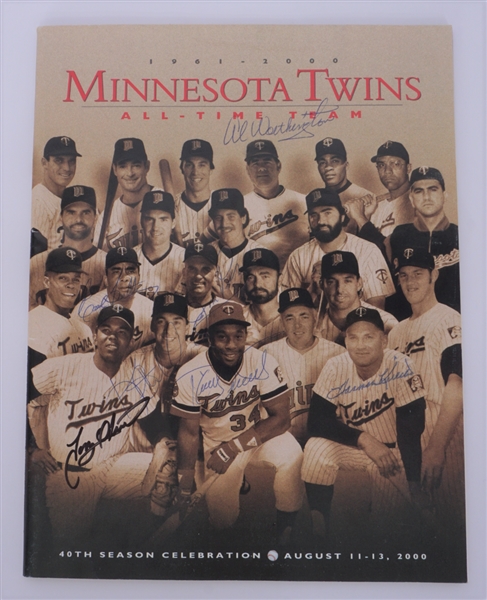 Minnesota Twins All-Time Team Autographed Magazine w/ Kirby Puckett Beckett LOA
