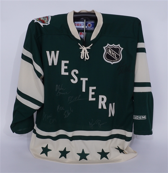 Jim Craig RARE Autographed 2004 NHL Western Conference All-Star Game Jersey From Craigs Personal Collection w/ Other Signatures JSA