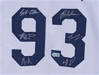 The Sandlot Cast Autographed Baseball Jersey Beckett