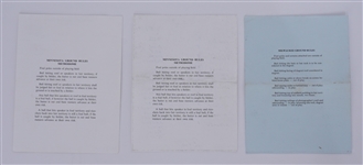 Lot of 3 Minnesota Twins Game Used Lineup Cards From 1994 w/ Puckett