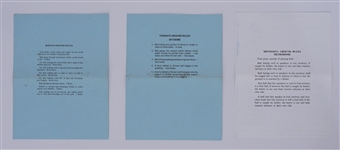 Lot of 3 Minnesota Twins Game Used Lineup Cards From 1992 w/ Puckett