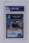 Derrick Henry 2016 Panini Donruss Optic Rated Rookie Autographs Blue #165 Card HGA 9.5 Gem MT