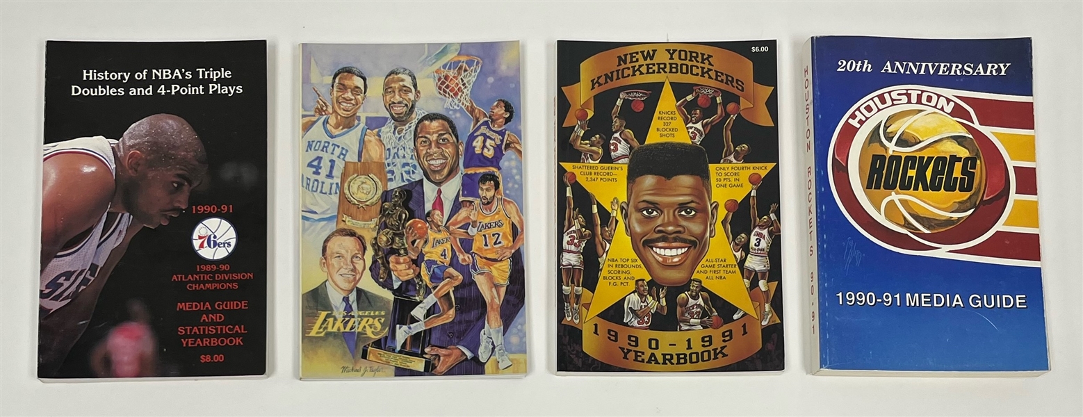 Lot of 4 1990-91 NBA Media Guides