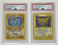 Lot of 2 Machamp & Zapdos 1st Edition PSA NM-MT 8 Holo Pokemon Cards