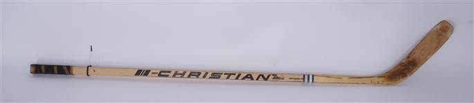 Shakey Walton Game Used Minnesota Fighting Saints Team Signed Hockey Stick