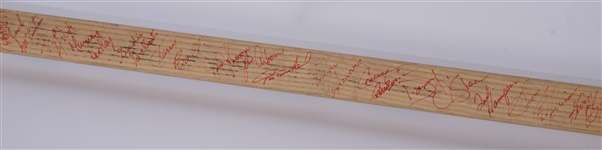 Shakey Walton Game Used Minnesota Fighting Saints Team Signed Hockey Stick