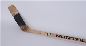 John McKenzie Game Used Minnesota Fighting Saints Team Signed Hockey Stick