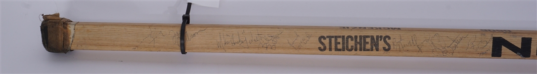 John McKenzie Game Used Minnesota Fighting Saints Team Signed Hockey Stick