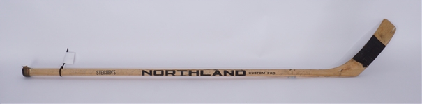 John McKenzie Game Used Minnesota Fighting Saints Team Signed Hockey Stick