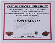 Kevin Fiala Game Used & Autographed Hockey Gloves w/ Team Provenance
